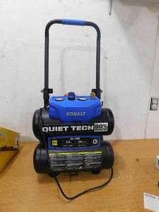 lot 16 image: Kobalt Quiet Tech 4.3-Gallons Single Stage Portable Corded Electric Twin Stack Air Compressor