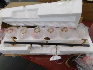 lot 18 image: Mordy 31 Wide Black 6-Light LED Kitchen Island Light