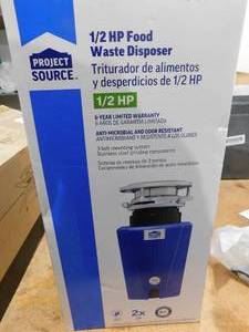 lot 23 image: Project Source Corded 12-HP Continuous Feed Noise Insulation Garbage Disposal