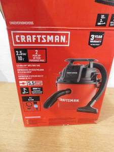 lot 43 image: CRAFTSMAN 2.5-Gallons 2-HP Corded WetDry Shop Vacuum with Accessories Included
