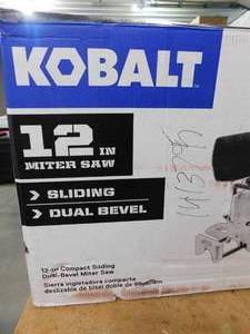 lot 55 image: Kobalt 12-in Sliding Miter Saw 12-in 15-Amp Dual Bevel Sliding Compound Miter Saw with Laser Guide (Corded)