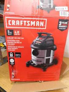 lot 56 image: CRAFTSMAN 5-Gallons 4-HP Corded WetDry Shop Vacuum with Accessories Included