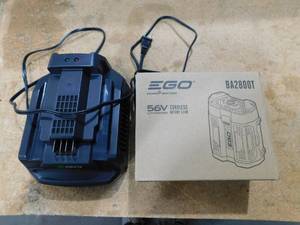 lot 57 image: EGO Power 56-Volt 5 Ah Lithium Ion (li-ion) Battery & Charger