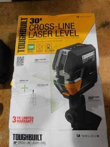 lot 71 image: TOUGHBUILT Green 30-ft Self-Leveling Indoor Cross-line Laser Level with Cross-90 Beam
