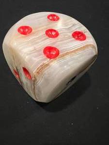 lot 34 image: Green Onyx Dice Carving Crystal