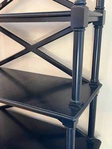 lot 40 image: Black Bookcase 4 Shelves and Bottom Drawer (Matches Lot 39)
