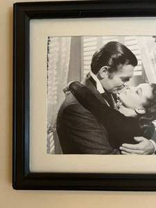 lot 47 image: Viviane Lee and Clark Gable Black and White Framed Image