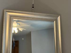 lot 67 image: Large Silver Pattern Framed Mirror Located Upstairs