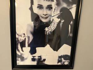 lot 70 image: Audrey Hepburn Black and White Framed Portrait