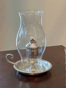 lot 81 image: Candle Holders and Oil Lamp Lot