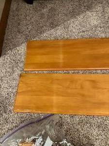 lot 59 image: Pair of 2 Golden Oak Shelves with Wood Brackets