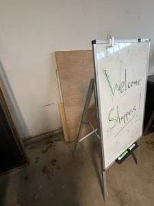 lot 145 image: Whiteboard Sign on Folding Stand