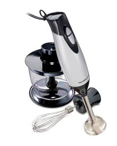 lot 12 image: New Hamilton Beach 2-Speed Hand Blender with Chopping Bowl - BlackStainless