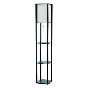 lot 22 image: Simple Designs Etagere Shelf Floor Lamp Set of 2 Lamps