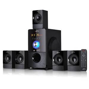 lot 26 image: New beFree Sound 125-Watt 5.1 Channel Surround Sound Bluetooth Speaker System - Set of 5