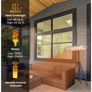 lot 103 image: New Hanover Modern Electric Halogen Infrared Heater with Remote
