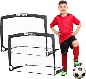 lot 54 image: Brand New Net Playz 4 x 3 Portable Soccer Goal 2-Pack - Black
