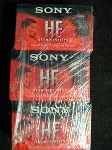 lot 218 image: New 3 Vintage Sony HF 120 Blank Audio Cassette Tapes Factory Normal Bias