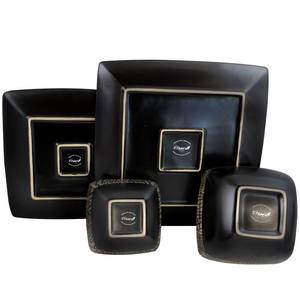 lot 144 image: New Elama Naina 16-Pc. Double Bowl Stoneware Dinnerware Set
