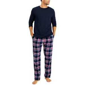 lot 168 image: New Hanes Mens 2-Pc. Knit and Flannel Sleep Set