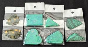 lot 11 image: Carved Green Stone Pendants and Cabochons including Malachite Pendants