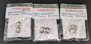lot 84 image: Loose Oval Green Amethyst Stones #1