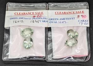 lot 94 image: Four Large Oval Green Amethyst Stones