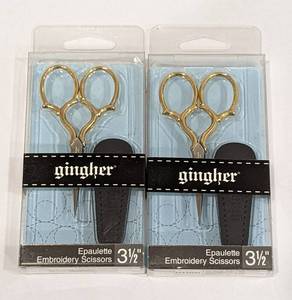 lot 98 image: Two Pairs of New Gingher Embroidery Scissors