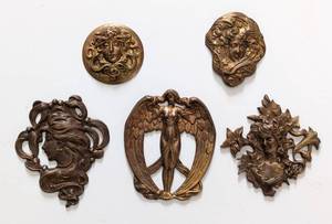 lot 128 image: Vintage Style Art Nouveau Stamped Brass
