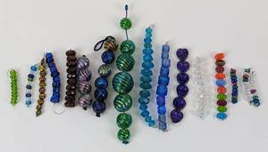 lot 132 image: Dichroic Glass Bead Strands