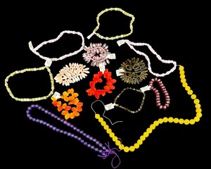 lot 201 image: Bead Strands in Red, White, Purple, Yellow, Pink and More