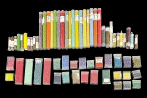 lot 202 image: Bunch of Beads in Golden Bronze, Toho Gold, Ruby, Rose and More