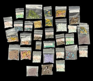 lot 203 image: Variety of Fun Beads in Matte Rosaline, Lentil Teal, Blue Iris, Rose Cooper and More