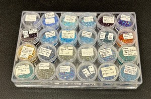 lot 234 image: 4mm Bicone Beads in Caribbean, Opal, Amethyst, Blue Zircon Satin, Capri Satin and More