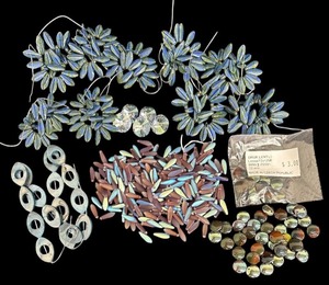 lot 220 image: Fun Lot of Unique Beads in Blue and Purple Tones