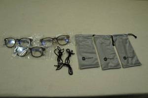 lot 45 image: 3 Pairs Bluemoky Blue Light Reading Glasses -2.00