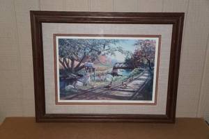 lot 62 image: Framed Nary a Care Print By Ken Zylla