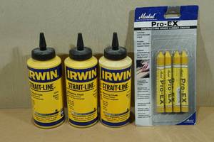 lot 110 image: 3 Bottles Marking Chalk with Lumber Crayons
