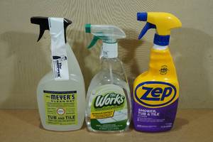 lot 187 image: 3 Tub, Tile and Shower Cleaners -Zep, The Works, Mrs Meyers
