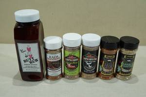 lot 213 image: Assorted SeasoningsRubs -Garlic, BBQ, Sweet Hickory, Chupacabra