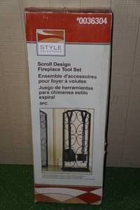 lot 227 image: New Scroll Design 5PC Fireplace Tool Set