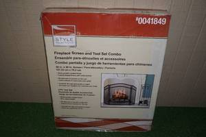lot 230 image: New Fireplace Screen and Tool Set Combo