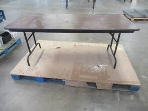 lot 189 image: 72 x 30 Folding Table - Scratches - USED IN WAREHOUSE - SOLD AS IS
