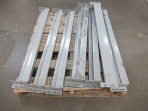 lot 190 image: Pallet of 8 Tear drop Beams - 45 in x 4 in - USED IN WAREHOUSE