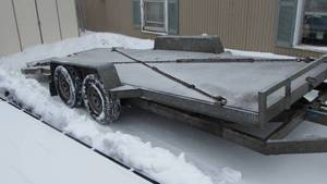 lot 3 image: 2014 Homemade Galvanized 7 x 18 Tilt Bed Equipment Trailer