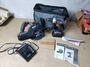 Porter Cable 18V Drill and Circular Saw, 2 Batteries, Charger, Bag