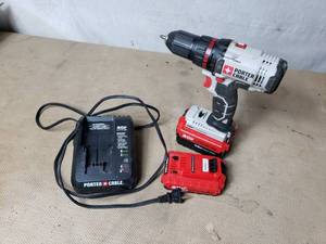 Porter Cable 20V Drill, 2 Batteries, Charger