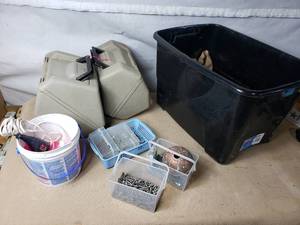 Tote of Fasteners, Empty Sears Craftsman Tool Cases