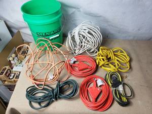 5 Gallon Pail of Extension Cords