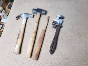 Hammers, Pipe Wrench.